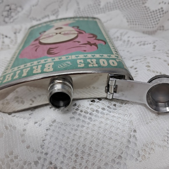 Novelty Stainless Steel Flask Looks and‎ Brains Design 5x4 - Picture 4 of 4